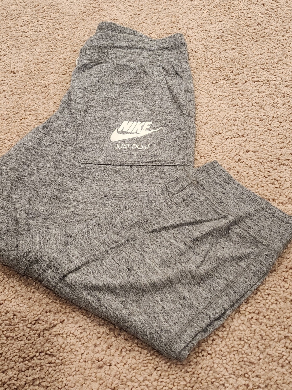 Nike Heather Gray Capris with White Logo